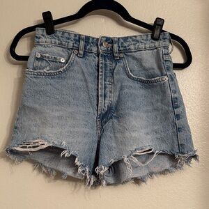 Zara size 2 Denim Frayed Hem jean Shorts